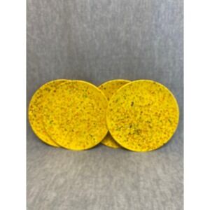 VTG ZAK Designs Confetti Yellow Melamine Set of 4 Plates‎ 2006 MCM Retro
